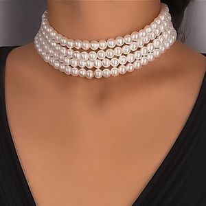 ⚜️𝟯𝟬%𝗢𝗙𝗙 𝗯𝘂𝗻𝗱𝗹𝗲𝘀 𝟯+⚜️ Wide Pearl Beaded Choker NEW